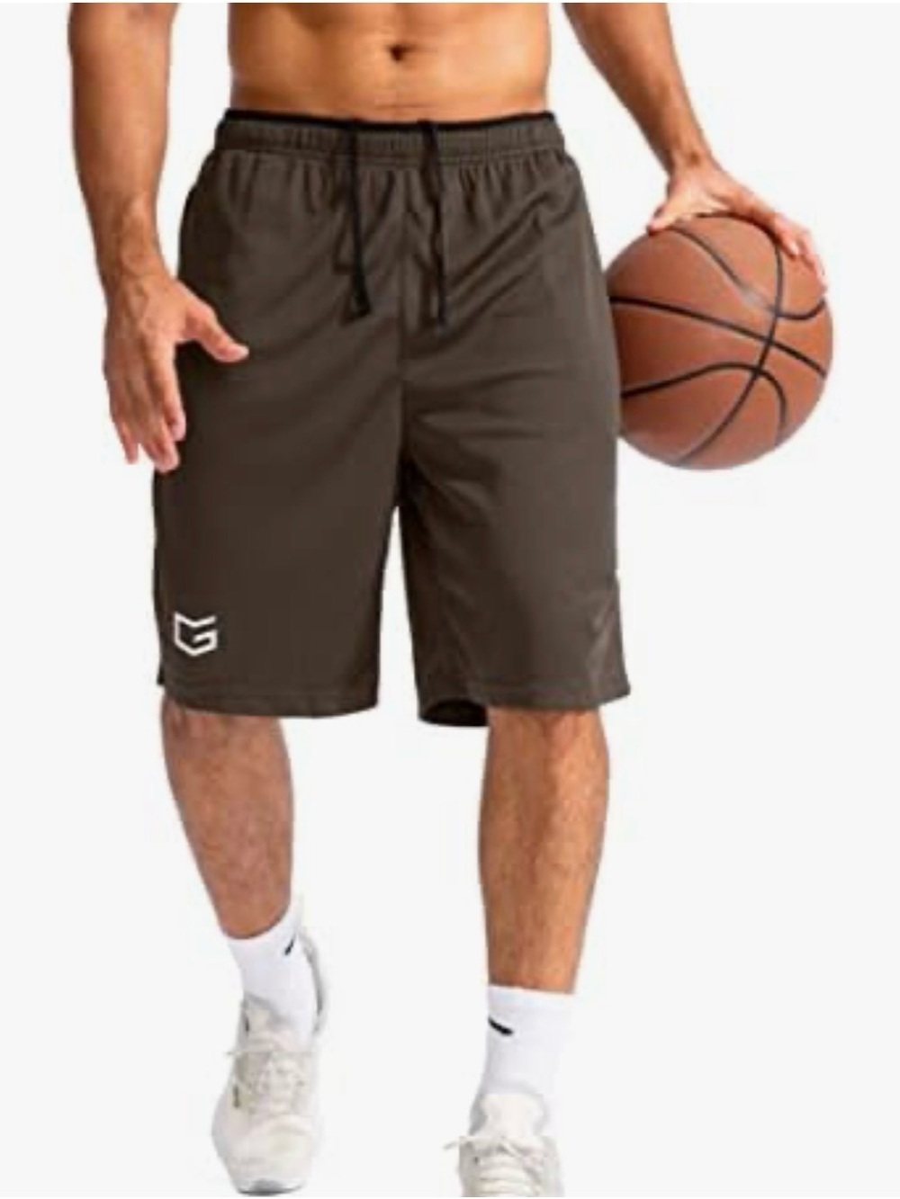 G Gradual Basketball Shorts with Zip Pockets Brown Medium NWT